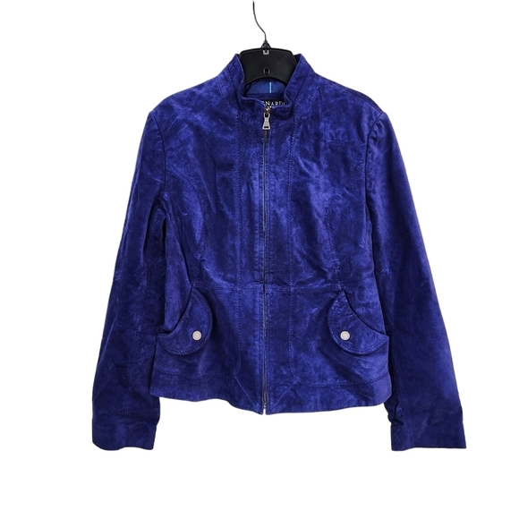 Bernardo Women's Deep Violet Zip-Up Leather Jacket - S - Picture 1 of 7